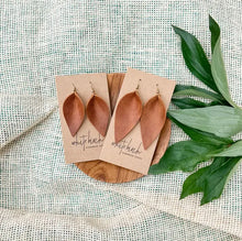 Load image into Gallery viewer, Distressed Leather Leaf Earrings Acorn Home + Apparel