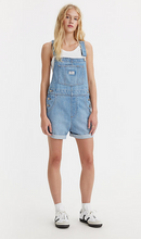 Load image into Gallery viewer, light blue shortall Levi's vintage Canada overalls shorts