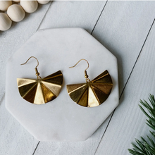 Load image into Gallery viewer, Brass Sparkle Statement Earrings