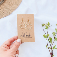 Load image into Gallery viewer, Brass Sunflower Earrings