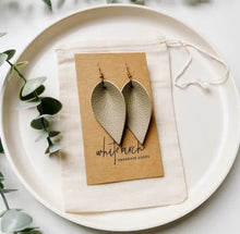 Load image into Gallery viewer, Distressed Leather Leaf Earrings Acorn Home + Apparel