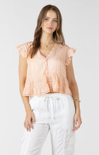 Load image into Gallery viewer, Peachy Pink Ruffle Tank Acorn Home + Apparel