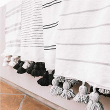 Load image into Gallery viewer, Pokoloko Moroccan Pom Blanket Pokoloko