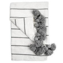Load image into Gallery viewer, Pokoloko Moroccan Pom Blanket Pokoloko