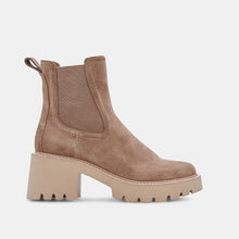 Load image into Gallery viewer, Dolce Vita waterproof chunky Heel suede boot taupe tan Hawk H20. 
