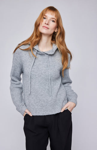 Gentle Fawn grey knit hoodie pullover sweater Alanis.