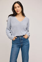 Load image into Gallery viewer, Gentle Fawn Tucker pullover heather grey vneck.
