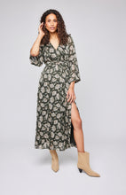 Load image into Gallery viewer, Gentle Fawn green floral maxi fall dress.
