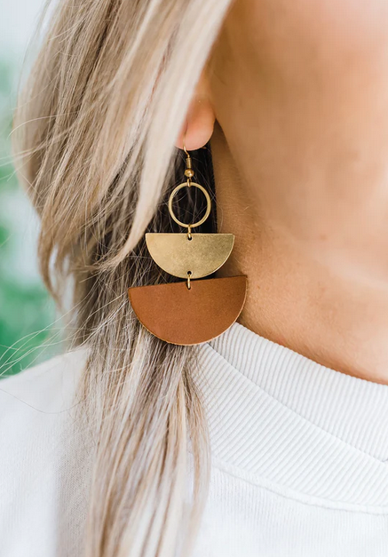 Half Moon Stacked Dangle Earrings