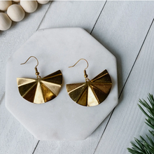 Load image into Gallery viewer, Brass Sparkle Statement Earrings
