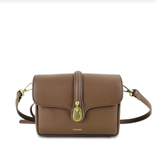 Load image into Gallery viewer, Pixie Mood Lock Crossbody purse soft vegan leather, espresso brown.
