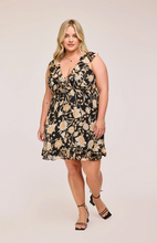 Load image into Gallery viewer, Gentle Fawn Cecilia dress black floral. Summer, wedding, party, ruffle sleeve, lined.
