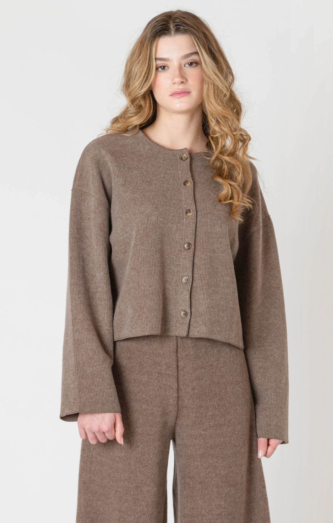 Chocolate Ribbed Cardigan