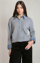 Load image into Gallery viewer, Denim Trim Sweater Acorn Home + Apparel
