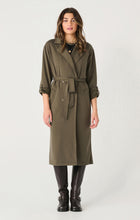 Load image into Gallery viewer, Dex Olive green knit trench Canadian.
