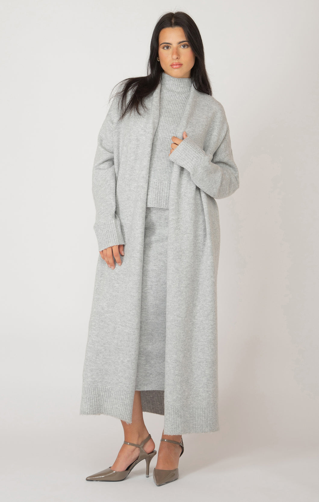 Dex long grey cardigan, plus size, Canadian.