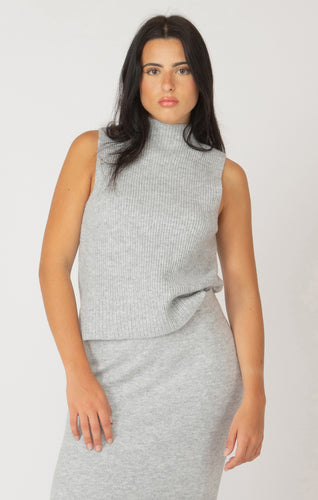 Dex grey mock neck sweater tank, Canadian.