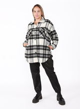 Load image into Gallery viewer, Black and White Plaid Shacket
