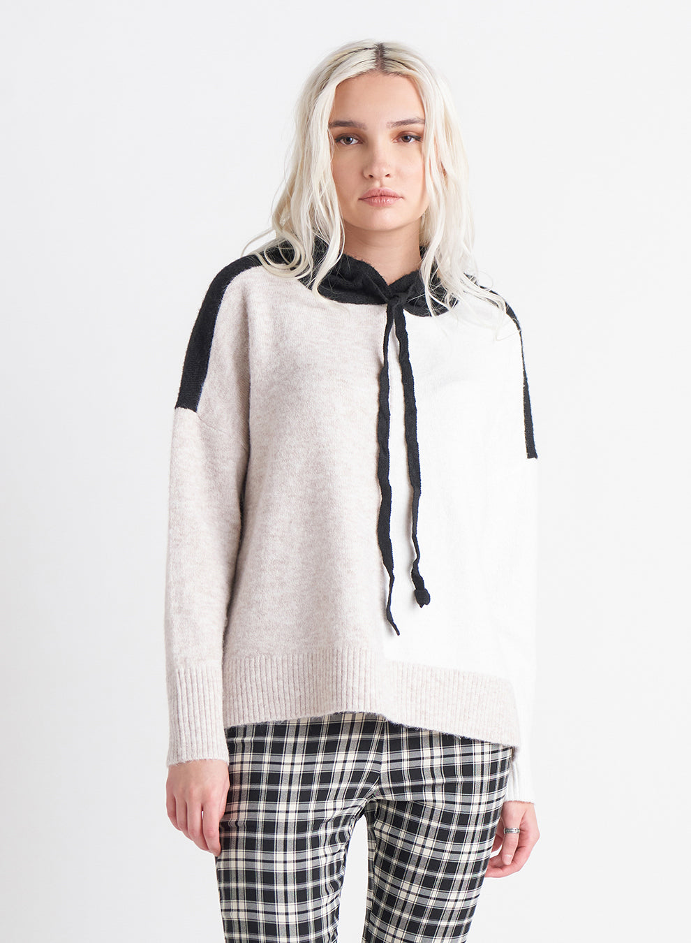 Colour Block Hooded Sweater