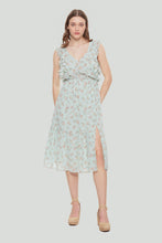 Load image into Gallery viewer, Mint Floral Ruffled Dress
